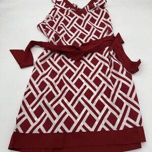Mud Pie Red and White Geometric Mini Dress